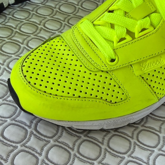 Gucci Bright Neon Yellow Sneakers - Picture 6 of 14